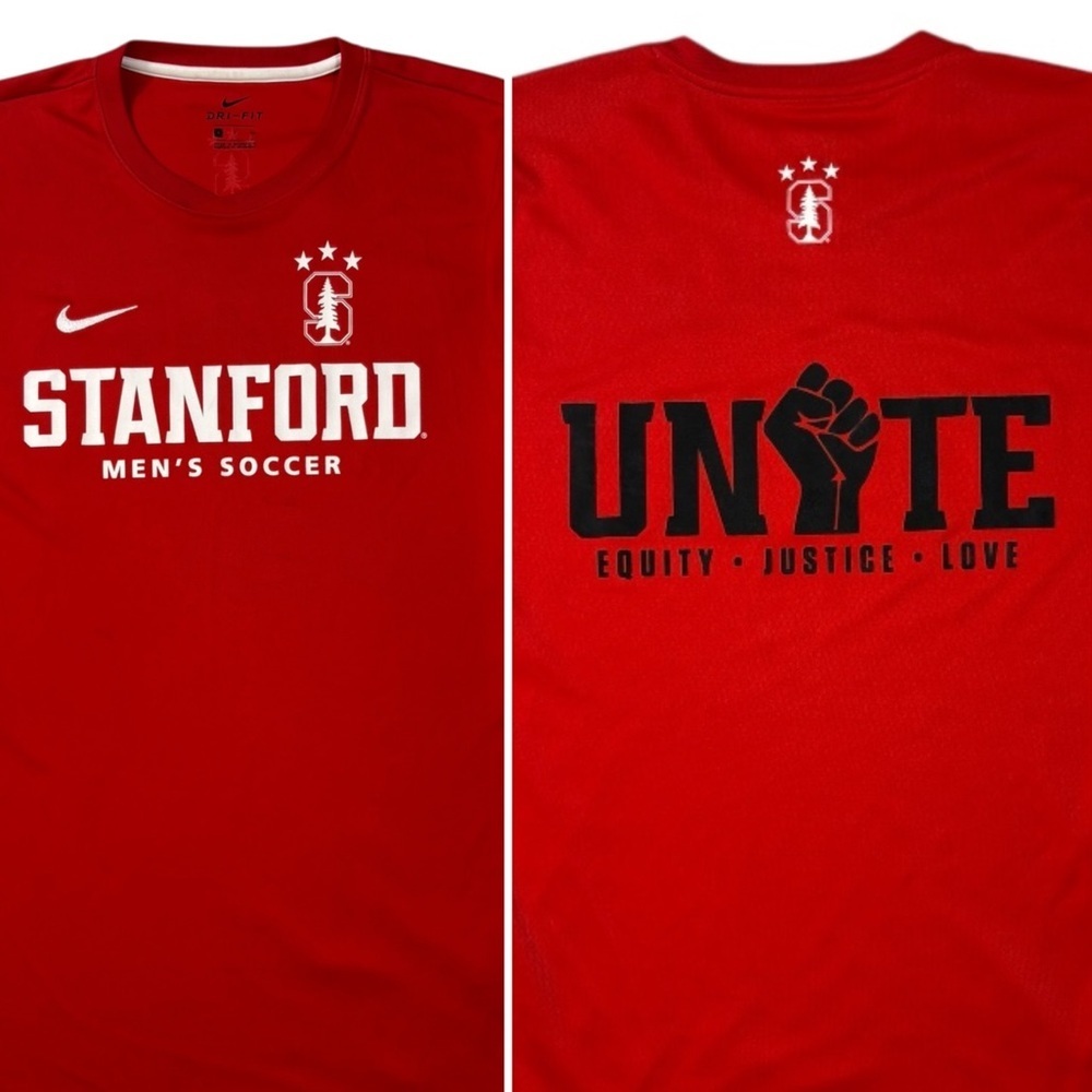 Nike Cardinal Red Stanford Men's Soccer “Unite” Dri-Fit Tee | Size S